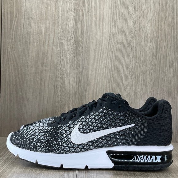 Nike Sneakers Womens Sz 9.5 Air Max Sequent 2 Athletic Running Shoes Black White - Picture 3 of 11